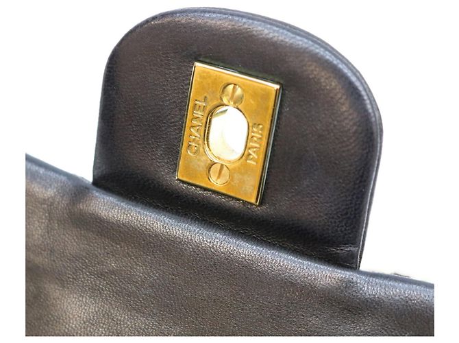 CHANEL A01112 Borsa a tracolla in agnello matelassé Nero - vista 13
