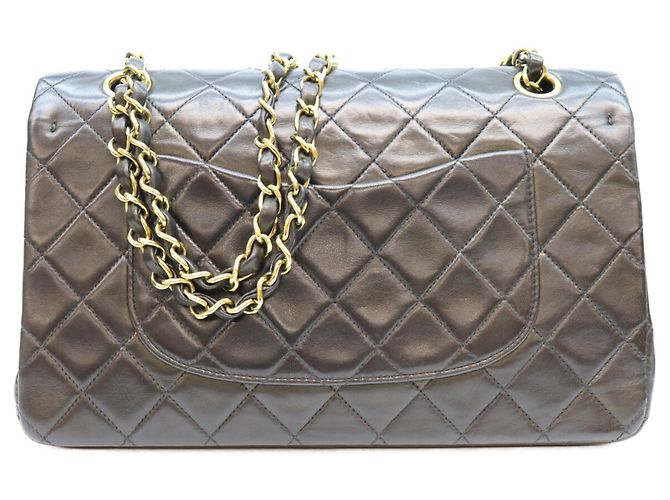 CHANEL A01112 Borsa a tracolla in agnello matelassé Nero - vista 3