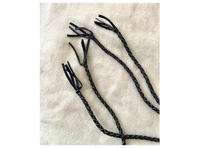 Autre Marque Top de bikini de cuero trenzado negro - vista 6