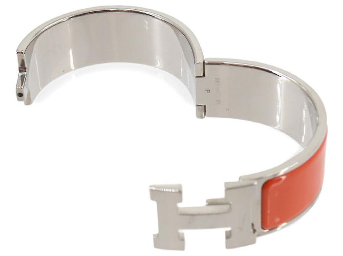 Hermès Pulsera Clic Clac H Hermes Plata Naranja - vista 5