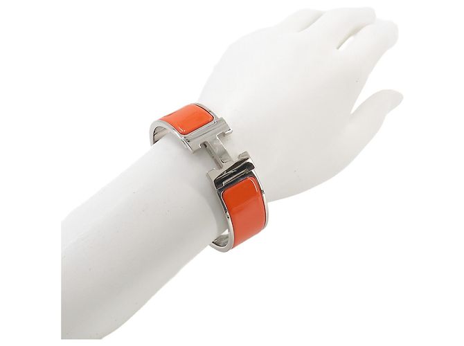 Hermès Pulsera Clic Clac H Hermes Plata Naranja - vista 6