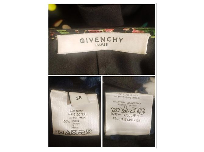 Givenchy Camicia Nera in Cotone Trasparente Stampa Confetti Floreali Nero Multicolore - vista 7