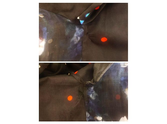 Givenchy Camicia Nera in Cotone Trasparente Stampa Confetti Floreali Nero Multicolore - vista 8