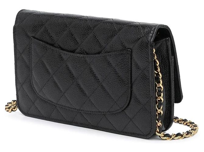 Chanel Classic Wallet on Chain Couro Caviar Preto - vista 2