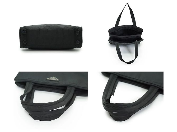 Prada Black Tessuto Nylon Small Tote Bag Handbag - view 4
