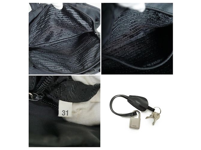 Prada Black Tessuto Nylon Small Tote Bag Handbag - view 6