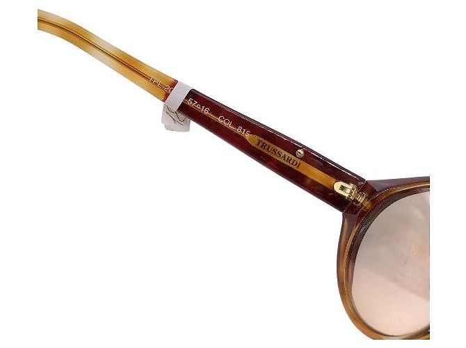 Trussardi Occhiali da sole vintage anni 1980 Two-Tone TPL 208 forma ovale Beige - vista 4