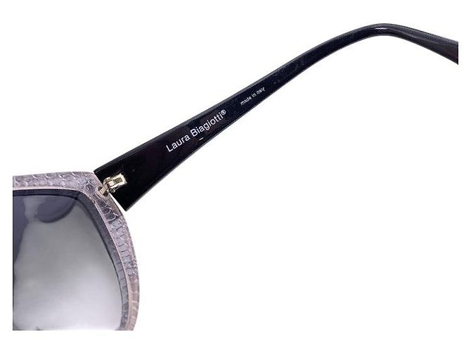 Autre Marque Gafas de Sol Flat Top con Estampado Animal y Lentes Degradadas Azul - vista 5