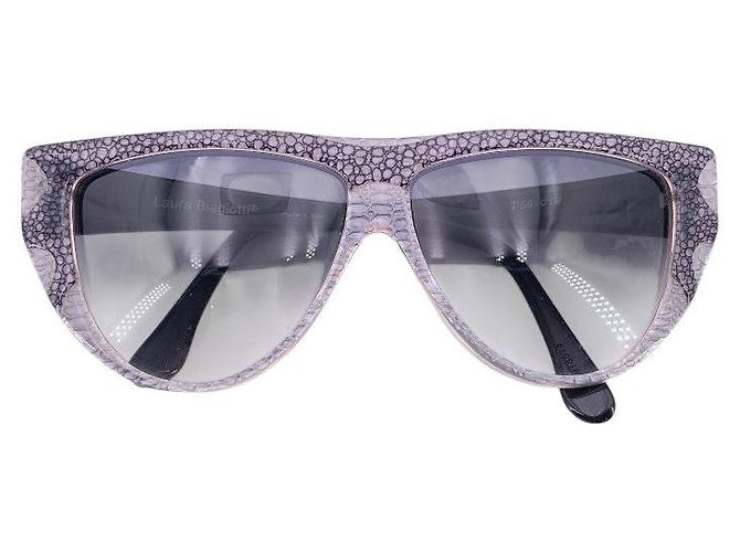 Autre Marque Gafas de Sol Flat Top con Estampado Animal y Lentes Degradadas Azul - vista 6