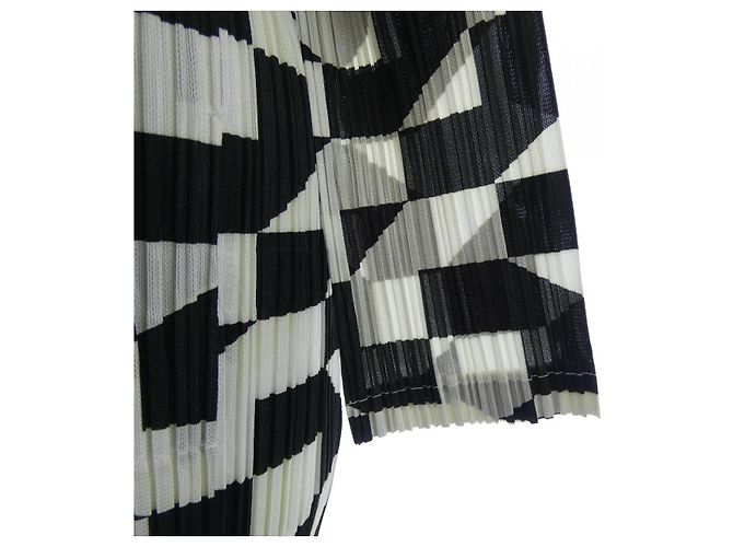 Issey Miyake PLEATS PLEASE Túnica plisada geométrica Negro - vista 5
