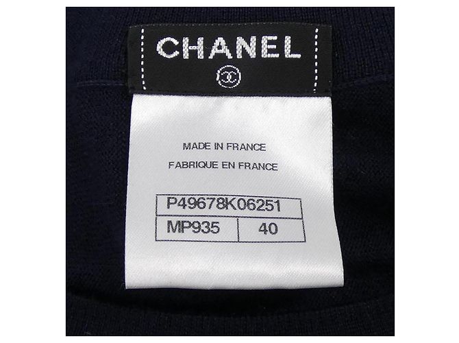 Chanel P49678K06251 Seide-Kaschmir-Strick Blau Marineblau - Ansicht 4