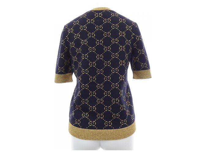Top de punto Gucci GG Cotton Glitter Negro Dorado - vista 2