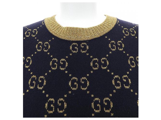 Top de punto Gucci GG Cotton Glitter Negro Dorado - vista 5