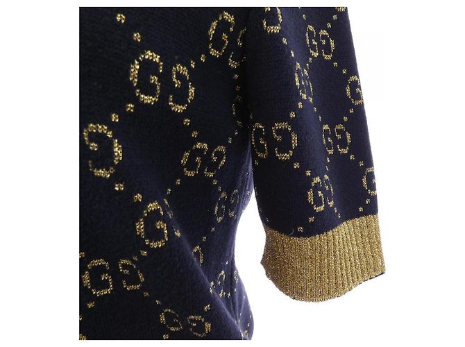 Top de punto Gucci GG Cotton Glitter Negro Dorado - vista 6