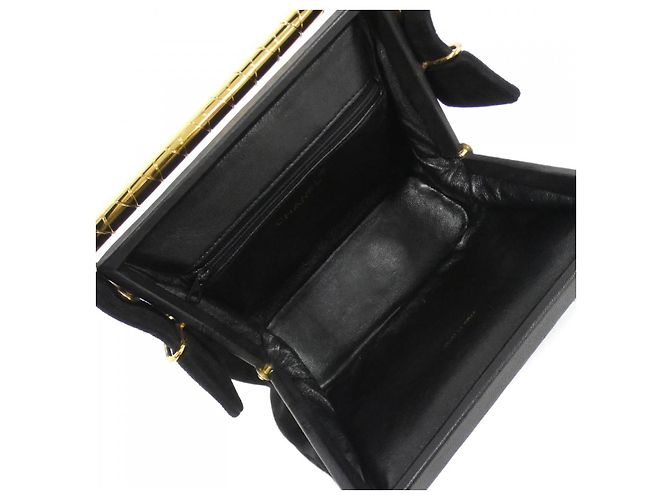 Borsa a tracolla in scamosciato Chanel Nero - vista 10