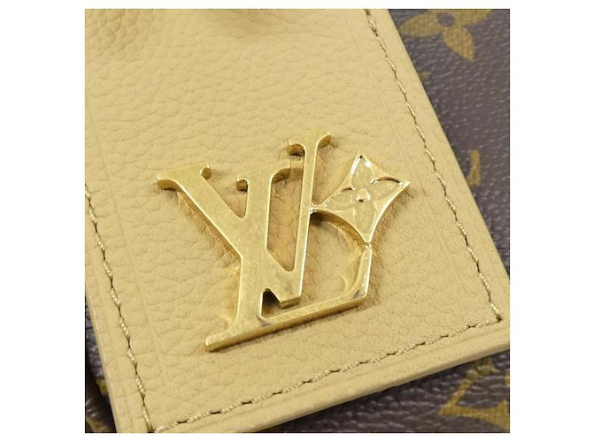 Borsa Boston Louis Vuitton Keepall Bandouliere Monogram Beige D'oro - vista 5