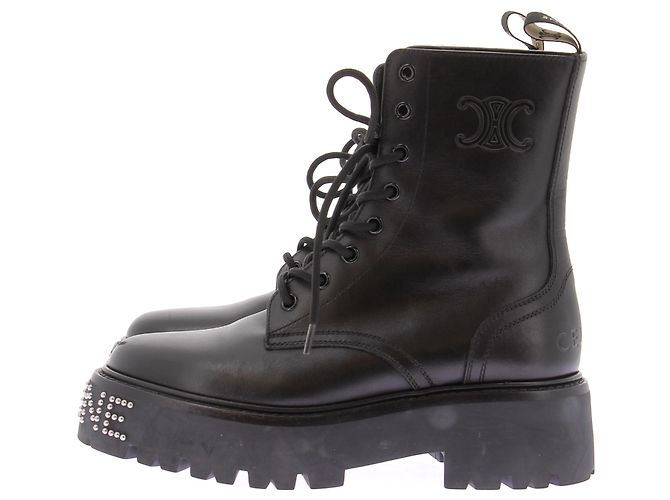 Botas ranger de piel negra Céline Talla 37 Negro - vista 2