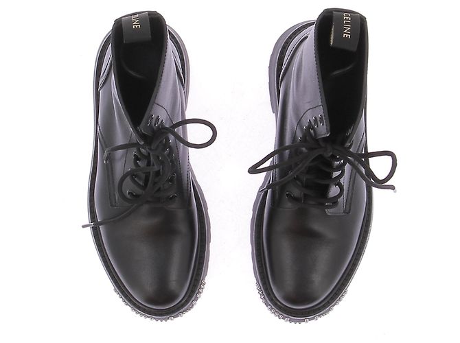 Botas ranger de piel negra Céline Talla 37 Negro - vista 4