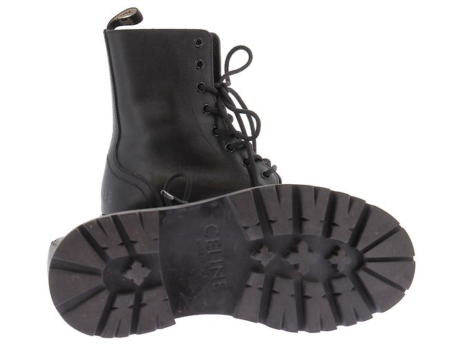 Botas ranger de piel negra Céline Talla 37 Negro - vista 5