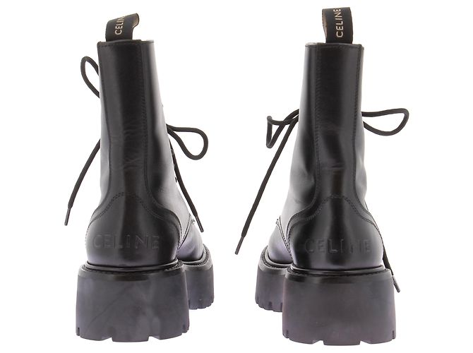 Botas ranger de piel negra Céline Talla 37 Negro - vista 7