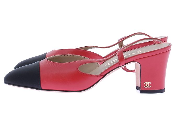 Chanel Slingback in pelle rossa 37 Rosso - vista 2