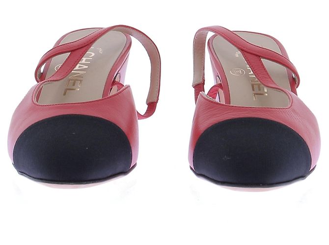 Chanel Slingback in pelle rossa 37 Rosso - vista 3