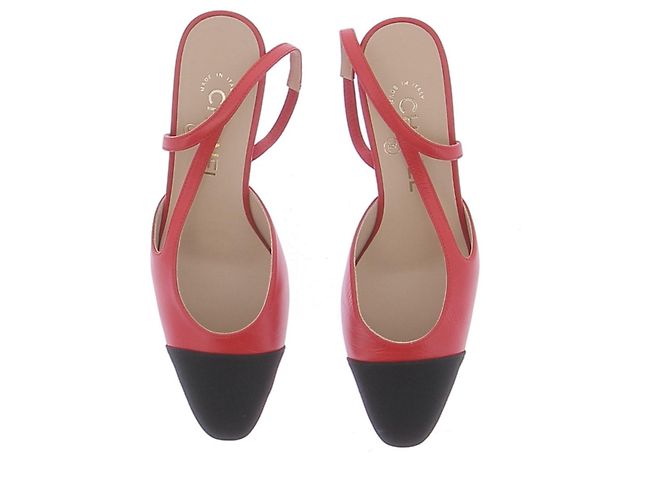 Chanel Slingback in pelle rossa 37 Rosso - vista 4