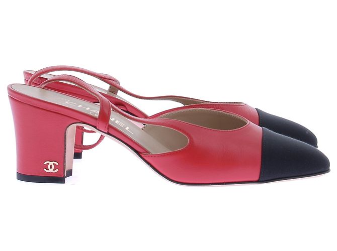 Chanel Slingback in pelle rossa 37 Rosso - vista 6