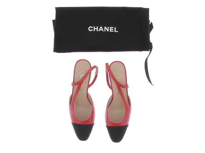 Chanel Slingback in pelle rossa 37 Rosso - vista 8