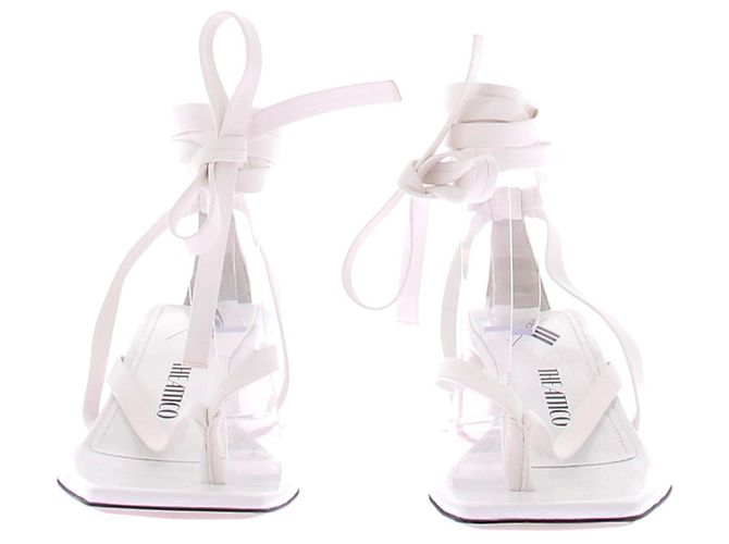 Sandali Attico in pelle bianchi Bianco - vista 3