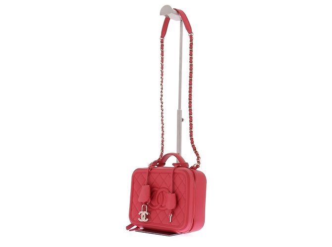 Vanity Chanel Beauty Case in pelle rossa Rosso - vista 2
