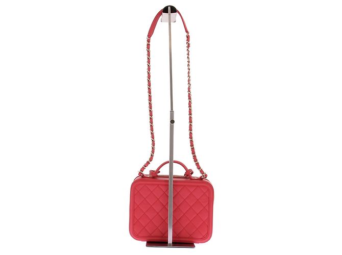 Vanity Chanel Beauty Case in pelle rossa Rosso - vista 3