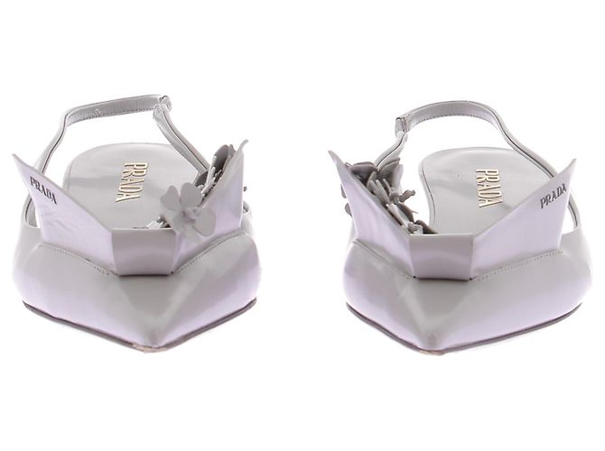 Prada Slingback Pumps Grau Leder Größe 37 - Ansicht 3
