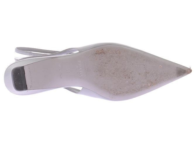 Prada Slingback Pumps Grau Leder Größe 37 - Ansicht 5