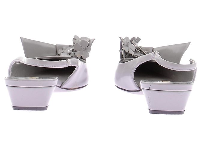 Prada Slingback Pumps Grau Leder Größe 37 - Ansicht 7