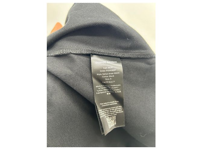 Vestido de algodão preto Samsoe & Samsoe S - vista 5