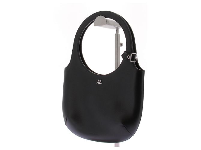 Borsa Courreges Holy in pelle nera Nero - vista 2