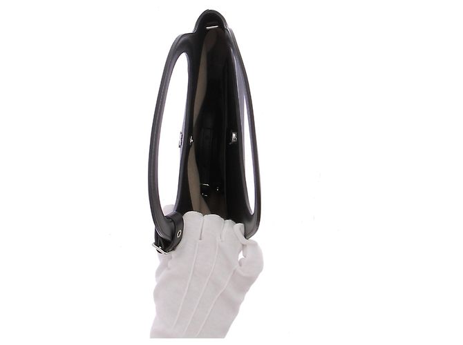 Borsa Courreges Holy in pelle nera Nero - vista 6