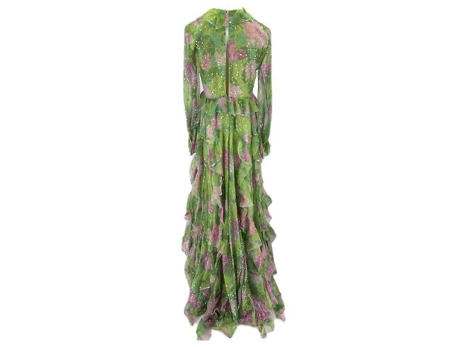 Gucci Abito in seta e paillettes Verde - vista 2