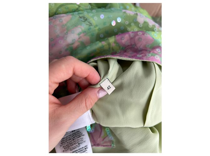 Gucci Abito in seta e paillettes Verde - vista 6