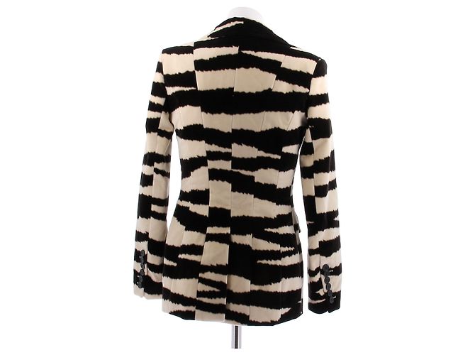 Blazer Nina Ricci con estampado de cebra negro de algodón - vista 2