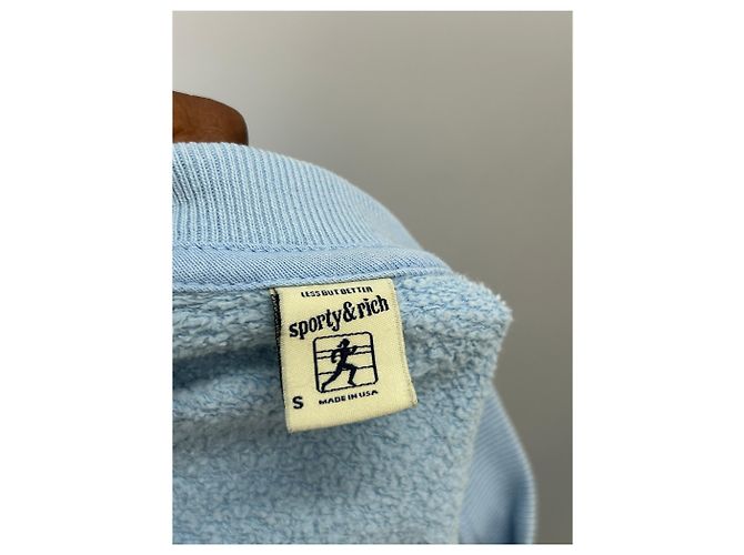 Autre Marque SPORTY & RICH Sweatshirt hellblau aus Baumwolle - Ansicht 5