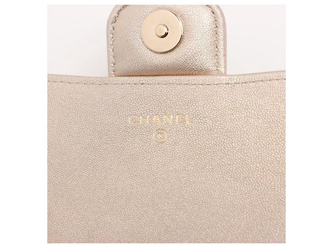 Borsa a tracolla Chanel in pelle dorata D'oro - vista 7