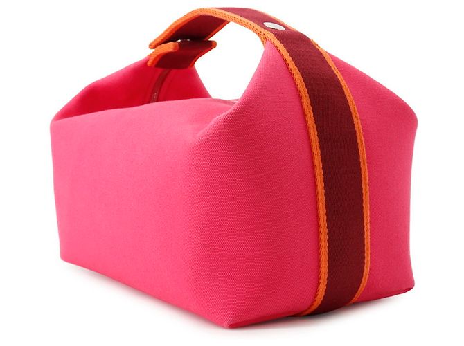 Hermès Hermes Kara Pink Canvas Handtasche Pouch - Ansicht 2
