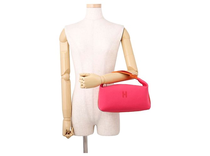Hermès Hermes Kara Pink Canvas Handtasche Pouch - Ansicht 4