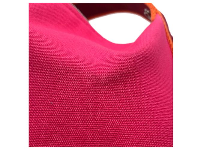 Hermès Hermes Kara Pink Canvas Handtasche Pouch - Ansicht 8