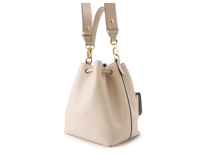 Borsa a tracolla in pelle Louis Vuitton Lockme Bucket Beige - vista 2