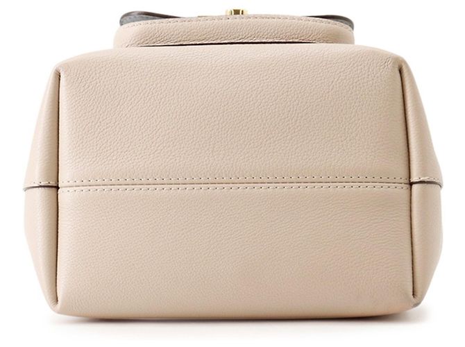Borsa a tracolla in pelle Louis Vuitton Lockme Bucket Beige - vista 3