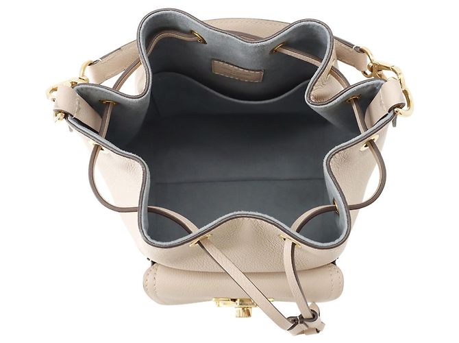 Borsa a tracolla in pelle Louis Vuitton Lockme Bucket Beige - vista 7