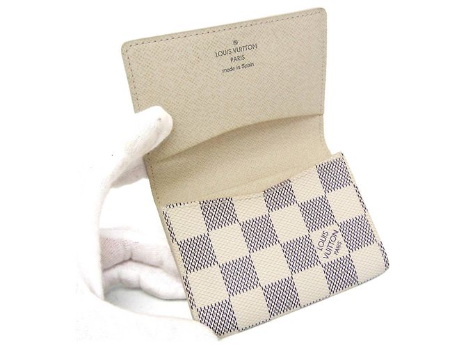 Tarjetero Louis Vuitton Damier Azur Blanco roto - vista 3